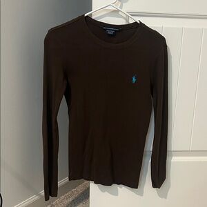 Brown Long Sleeve Polo Shirt